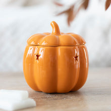 Load image into Gallery viewer, Stars Ceramic Orange Pumpkin oil or wax warmer for Halloween