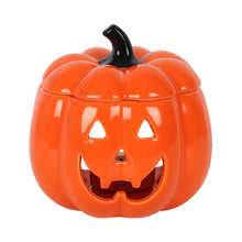 Load image into Gallery viewer, Jack-O-Lantern Ceramic Orange Pumpkin oil or wax warmer for Halloween