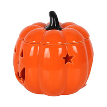 Load image into Gallery viewer, Jack-O-Lantern Ceramic Orange Pumpkin oil or wax warmer for Halloween