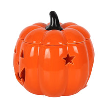 Load image into Gallery viewer, Jack-O-Lantern Ceramic Orange Pumpkin oil or wax warmer for Halloween
