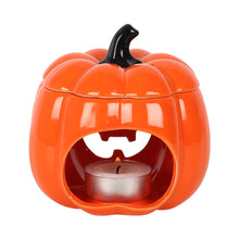 Load image into Gallery viewer, Jack-O-Lantern Ceramic Orange Pumpkin oil or wax warmer for Halloween
