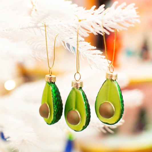 Mini Avocado Bauble Ornament Set by Sass & Belle