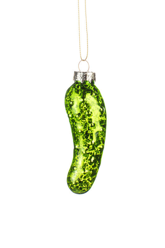 Sparkling Green Gherkin Pickle Christmas Tree Ornament by Shoeless Joe