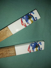 Load image into Gallery viewer, Blue Crab Design Wooden Salad Servers by Shoeless Joe

