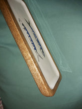 Load image into Gallery viewer, Blue & White Mackerel Design Wood & Melamine Platter 25cm by Shoeless Joe
