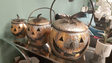 Load image into Gallery viewer, Set of 3 pumpkin lanterns
