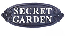 Load image into Gallery viewer, Cast Iron Secret Garden Patio Wall Plaque Sign