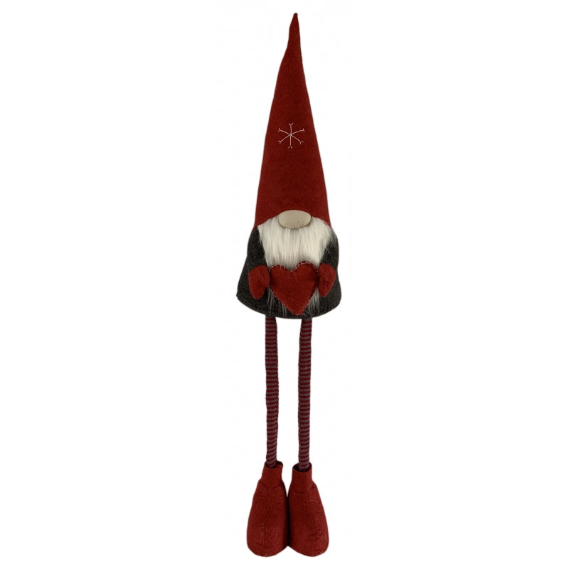 Very Large Red Felt Nordic Gnome Christmas Display with Extending Legs