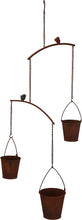 Load image into Gallery viewer, Rustic Metal Hanging Herb or Succulents Garden with 3 Pots and Birds