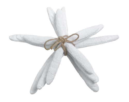 Set of 3 Large Decorative Resin Starfish - White