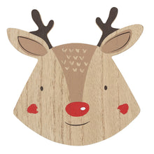 Load image into Gallery viewer, Christmas Reindeer Natural Coasters Set of 4