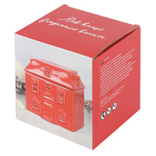 Load image into Gallery viewer, Cute Red Christmas Georgian House Ceramic Oil Burner with Chimneys