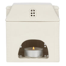 Load image into Gallery viewer, Cute White Christmas House Ceramic Oil Burner with Chimneys