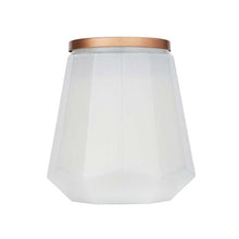 Load image into Gallery viewer, Amber Smoke Large White Hexagonal Candle with Rose Gold Metal Lid 480g by Candlelight