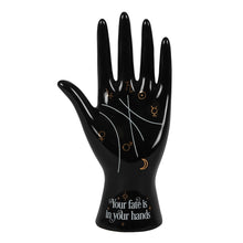 Load image into Gallery viewer, Palmistry Fortune Tellers Black Ceramic Hand Ornament