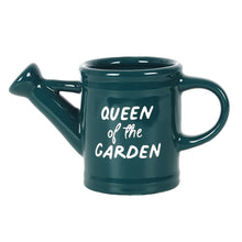 Load image into Gallery viewer, Queen of the Garden Watering Can Shaped Gardeners Mug - Green