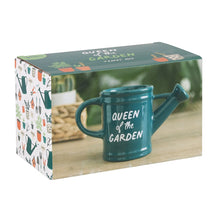 Load image into Gallery viewer, Queen of the Garden Watering Can Shaped Gardeners Mug - Green

