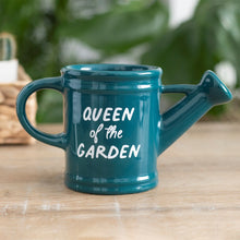 Load image into Gallery viewer, Queen of the Garden Watering Can Shaped Gardeners Mug - Green