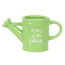 Load image into Gallery viewer, King of the Lawn Watering Can Shaped Gardeners Mug - Green