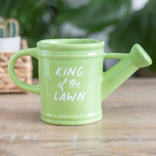 Load image into Gallery viewer, King of the Lawn Watering Can Shaped Gardeners Mug - Green