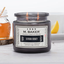 Load image into Gallery viewer, M Baker Colonial Candles of Cape Cod Large 14oz Citron Honey Apothecary Candle
