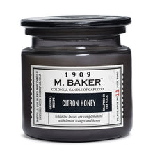 Load image into Gallery viewer, M Baker Colonial Candles of Cape Cod Large 14oz Citron Honey Apothecary Candle