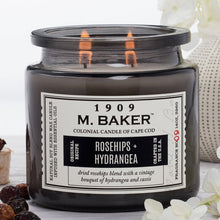 Load image into Gallery viewer, M Baker Colonial Candles of Cape Cod Large 14oz Rosehips & Hydrangea Apothecary Candle