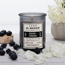 Load image into Gallery viewer, M Baker Colonial Candles of Cape Cod 8oz Rosehips & Hydrangea Apothecary Candle