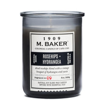 Load image into Gallery viewer, M Baker Colonial Candles of Cape Cod 8oz Rosehips & Hydrangea Apothecary Candle