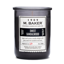 Load image into Gallery viewer, M Baker Colonial Candles of Cape Cod 8oz Sweet Sandalwood Apothecary Candle