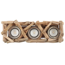 Load image into Gallery viewer, Natural Driftwood Balinese Style 3 Candle Display Centerpiece