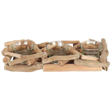 Load image into Gallery viewer, Natural Driftwood Balinese Style 3 Candle Display Centerpiece