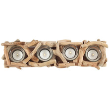 Load image into Gallery viewer, Natural Driftwood Balinese Style 4 Candle Display Centerpiece