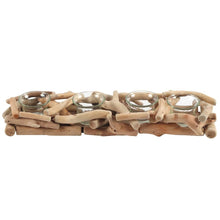 Load image into Gallery viewer, Natural Driftwood Balinese Style 4 Candle Display Centerpiece