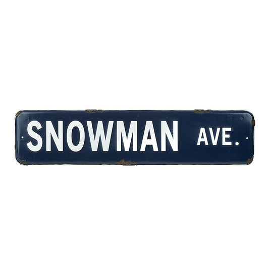 Snowman Ave Large Navy Street Sign by Heaven Sends