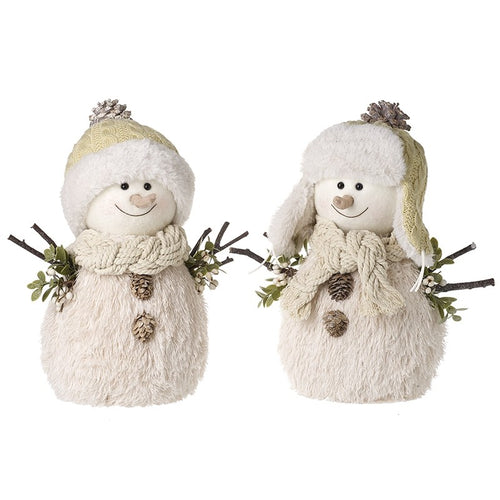 Set of Two Large Snowmen Cute Christmas Characters for Display and Decoration