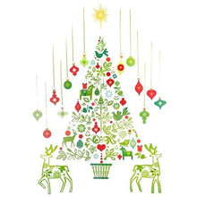 Load image into Gallery viewer, Large Christmas Decorative 4 panel Wall Frieze Christmas Tree and Deer Sticker Set