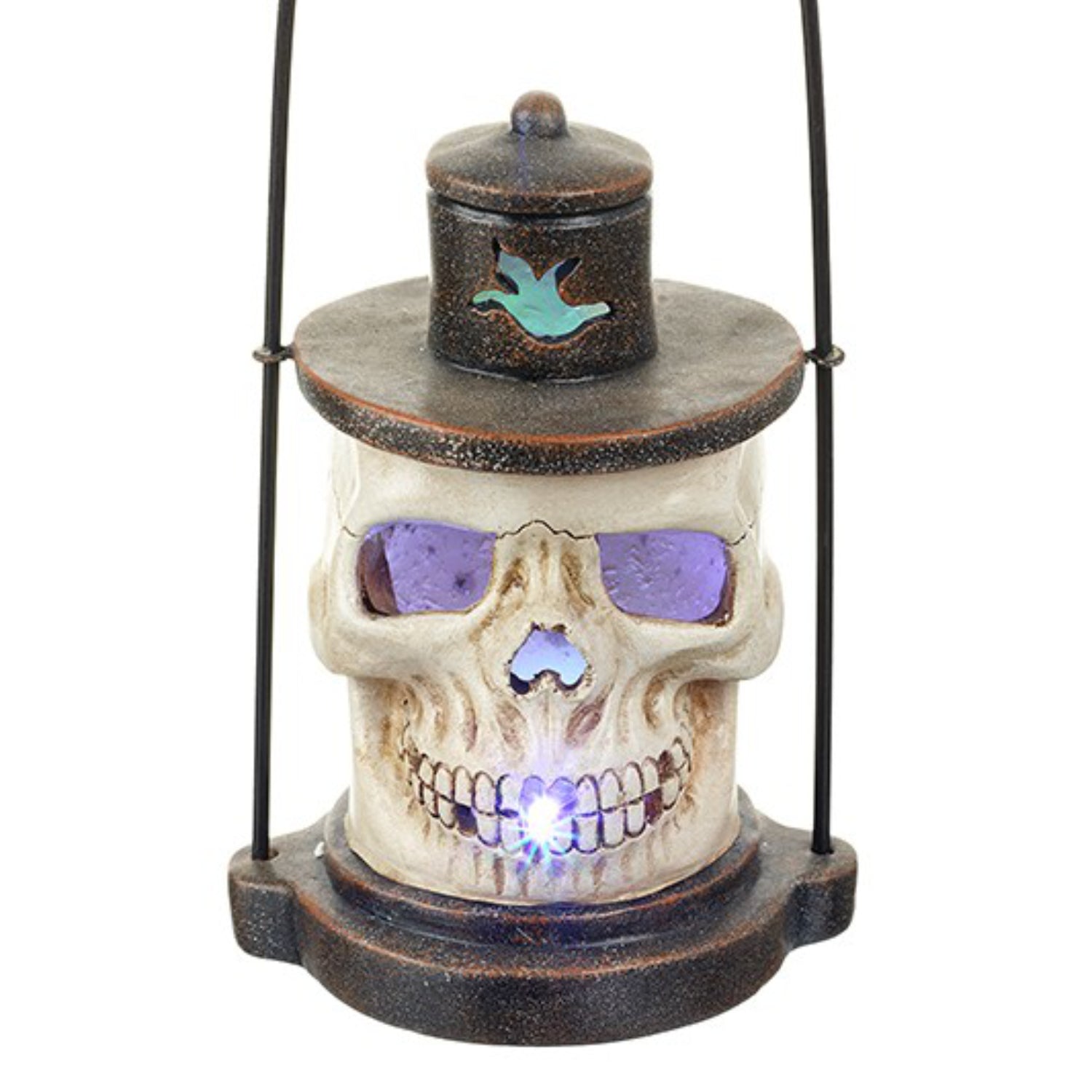 Detailed Resin Skull Lantern with LED Light Show by Heaven Sends The