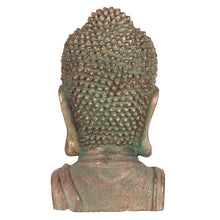 Load image into Gallery viewer, Gold and Verdigris Effect Large Buddha Head Statue for Home and Garden