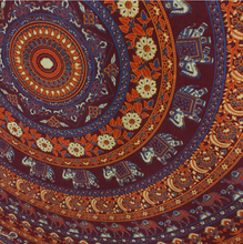 Load image into Gallery viewer, Arun Fairtrade Mandala Bedspread or Throw - Purple/Orange