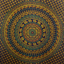 Load image into Gallery viewer, Brahma Fairtrade Mandala Bedspread or Throw - Gold
