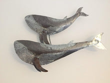 Load image into Gallery viewer, Duo of Blue Whales Metal Wall Art by Shoeless Joe