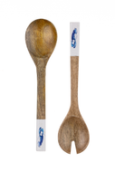 Blue Lobster Design Wooden Salad Servers by Shoeless Joe