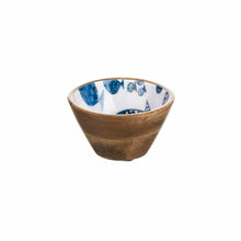 Load image into Gallery viewer, Blue &amp; White Barrier Reef Fish Design Wooden Nut and Nibbles Bowl by Shoeless Joe 

