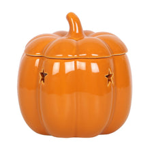 Load image into Gallery viewer, Stars Ceramic Orange Pumpkin oil or wax warmer for Halloween
