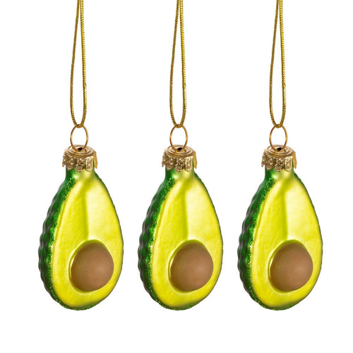 Mini Avocado Bauble Ornament Set by Sass & Belle