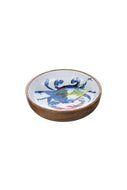 Blue Crab Design Wooden Shallow 20cm Bowl by Shoeless Joe