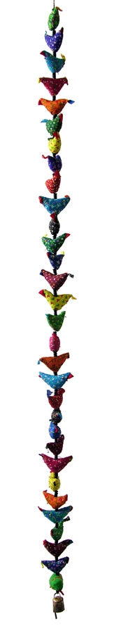 Extra Long Traditional Indian Fabric Welcome Birds String with Bell-The Useful Shop