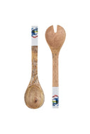 Blue Crab Design Wooden Salad Servers by Shoeless Joe