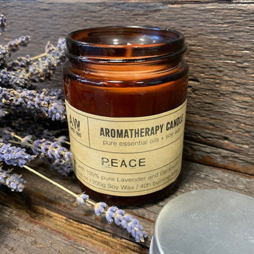 Amber Jar Aromatherapy Candles 100% Natural Soy Wax and Essential Oils Vegan